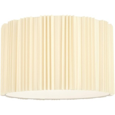 Ivory Linen Drum Lamp Shade with Ruffled Pleats