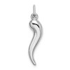 Black Bow Jewelry 14k White Gold Italian Horn Pendant, 6 x 27mm - 3 of 4