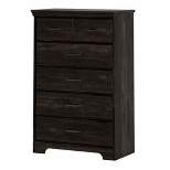 Versa 5 Drawer Chest Rubbed Black - South Shore