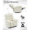 Rocking Recliner Chair, 360° Swivel Rocker for Living Room, Upholstered Fabric Glider Nursery Sofa with Side Pockets, Steel Frame Lazy Recliner - 3 of 4