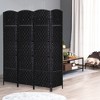 Aghana Digitals 4-Panel Natural Wicker Weave Room Divider, 6FT Tall Portable Privacy Screen with - 3 of 4