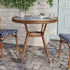 Flash Furniture Lourdes Indoor/Outdoor Commercial Bistro 31.5" Table, PE Rattan, Glass Top, Bamboo Print Aluminum Frame - 2 of 4