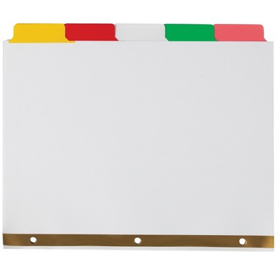 MyOfficeInnovations Big Tab Write-On Blank Paper Dividers 5-Tab Multicolor 4 Sets/PK 477148