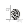 Black Bow Jewelry Sterling Silver with Black Crystals Open Swirl Bead Charm - 4 of 4