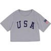 Anna-Kaci Women's Letter Print Crop Top Short Sleeve July 4th USA Flag T-Shirt - 2 of 4