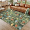 Indoor Decor Modern Abstract Floral Area Rugs Soft Machine Washable Low Pile Non Slip Foldable Floor Carpet for Living Room Bedroom - 2 of 4