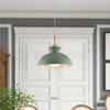 Rennnsan Veorix 11"W 1-Light Dome Wood Modern Dimmable Pendant - 4 of 4