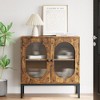 Whizmax Buffet Storage Cabinet with 2 Fluted Glass Doors, Small Sideboard Wood Console Cabinet for Dining Room, Kitchen, Living Room, Hallway, Rustic - 2 of 4