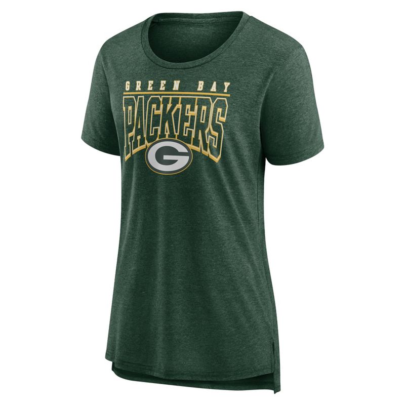 NFL Green Bay Packers Women&#39;s Champ Caliber Heather Short Sleeve Scoop Neck Triblend T-Shirt, 2 of 4