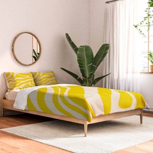 Deny Designs Angela Minca Abstract Lines Yellow Queen/Full Comforter and Sham Set (2-3pc Set) - 1 of 4