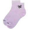 Memoi Women's Butterfly Embroidery Athletic Quarter Socks Lavender 9-11 - 3 of 3