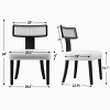 Mid Century Modern Dining Chairs Set of 2 with Rattan Back and Solid Wood Legs,Upholstered Accent Side Chairs for Dining Room-Baofuwish - 4 of 4