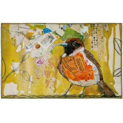 Olivia’s Home Robin Comes Bobbin’ Doormat – Indoor Decorative Mat, 22" x 32", Cheerful Robin Bird Artwork for Entryways & Living Spaces