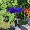 13.7" Reflective Crackle Glass Birdbath Bowl: Wrought Iron Clamp, No Drill, Porch/Balcony - Achla Designs - 3 of 3