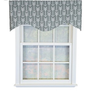 RLF Home 100% Cotton Native Cornice With Poly/Cotton Ivory lining Rod Pocket Valance 50" x 17" Gray - 1 of 4