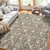 Traditional Tiled Area Rug – Faded Cream Transitional Design, Stain-Resistant Carpet for Home & Office - 3 of 4