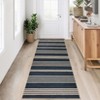 Washable Easy Jute Rug Modern Striped Living Room Rug with Non-Slip Backing, Non Shedding Neutral Floor Mats - 3 of 4