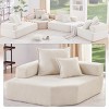 Accent Sofa Module Modern Foam-Filled Boucle Couch with 2 Pillows for Living Room 47.5" Wide Beige-3irtyhousy - 2 of 4