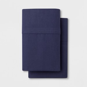 Solid Easy Care Pillowcase Set (Standard) Navy - Made By Design , Blue