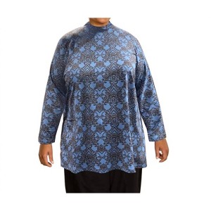 Women's Mock Turtleneck Long Sleeve Sweater - Plus - On The Plus Side - 1 of 2