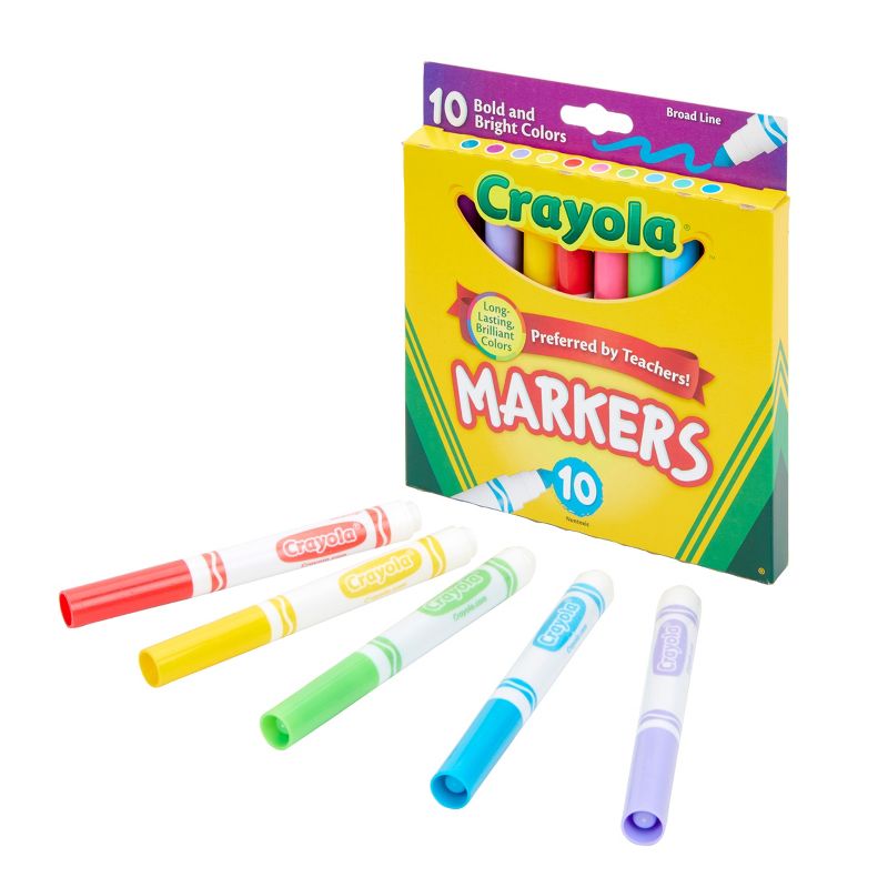 Crayola 10ct Kids Broadline Markers - Bold and Bright, 2 of 8