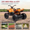 Licensed McLaren 24V Kids Ride-On Car, Electric 4-Wheeler Quad ATV w/ 2 Speeds, LED, Bluetooth & Music - 4 of 4