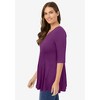 Woman Within Plus Size Elbow Sleeve V-Neck Fit And Flare Tunic - 4 of 4