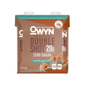OWYN Double Shot Coffee Protein Shake with Caffeine - Caramel Macchiato - 44.6 fl oz/4pk - 1 of 4