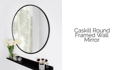 Caskill 40" Round Gold Wood Wall Mirror