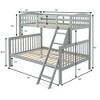 Costway Twin over Full Bunk Bed Rubber Wood Convertible with Ladder Guardrail - 2 of 4