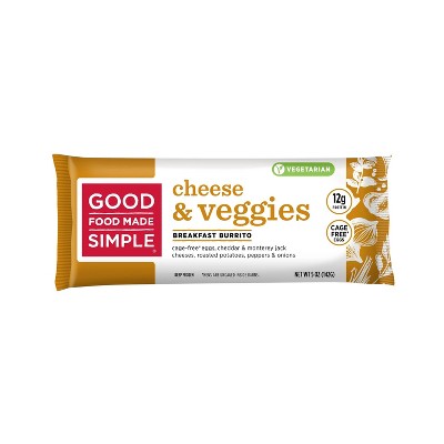 Good Food Made Simple Breakfast Frozen Burrito Cheese, Veggie & Egg - 5oz