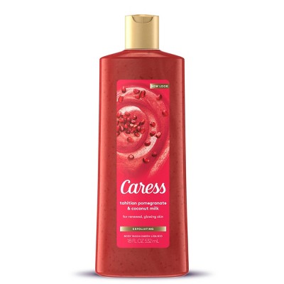 Caress Tahitian Renewal Pomegranate & Coconut Milk Scent Exfoliating Body Wash Soap - 18 fl oz