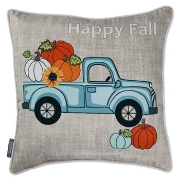 Blue Fall Truck Pillow Decor – Country Squared