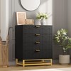 4-Drawer Dresser for Bedroom – Modern White Chest with Gold Metal Legs & Handles - 4 of 4