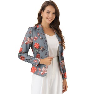 INSPIRE CHIC Women's Notched Lapel Open Front Business Casual Blazer - 1 of 4