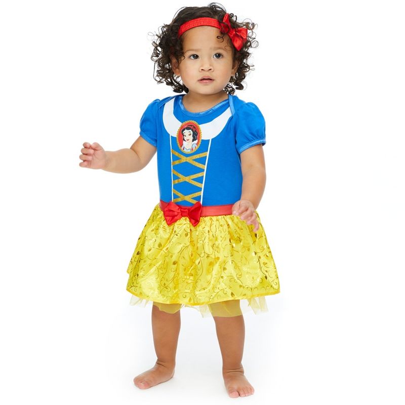 Disney Princess Cinderella Ariel Belle Snow White Girls Cosplay Dress and Headband Newborn to Infant , 2 of 8