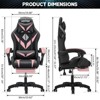 Hoffree Upholstered Massage Gaming Chair Smart Value Ergonomic Office PC Chair with Bluetooth Speaker & RGB Light - 2 of 4