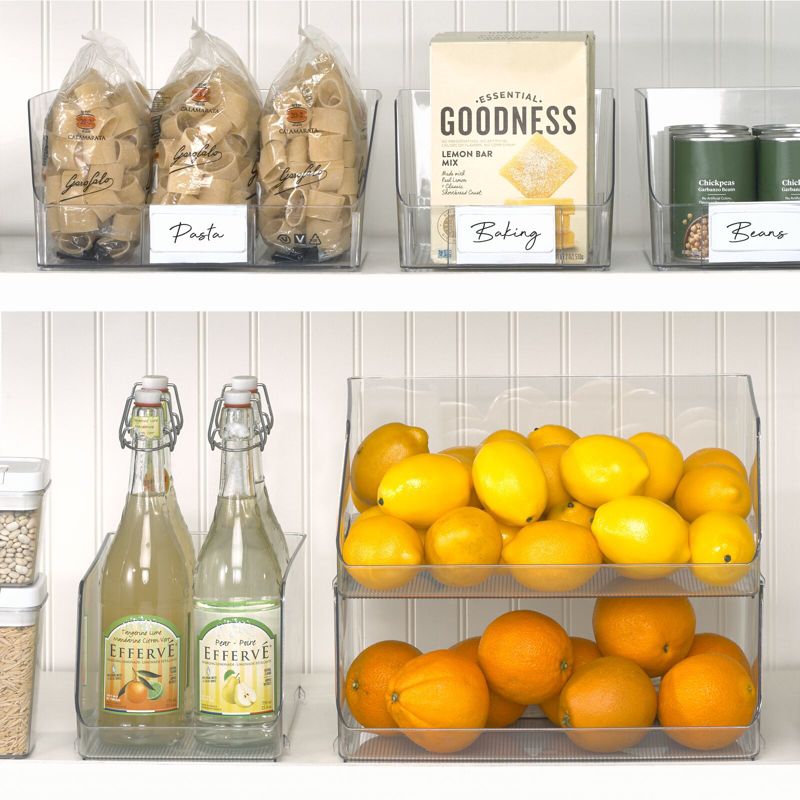 mDesign Stackable Plastic Food Storage Bin, Open Front, 3 of 10