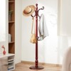 VEVOR Coat Rack Freestanding, Wooden Coats Rack Stand with Weighted Base & 11 Hooks, Free Standing Hall Coat Tree for Entryway, Bedroom, Brown - 2 of 4