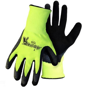 Boss V2 Flexi-Grip Men's Indoor/Outdoor Hi-Viz Work Gloves Black/Green L 1 pair - 1 of 1