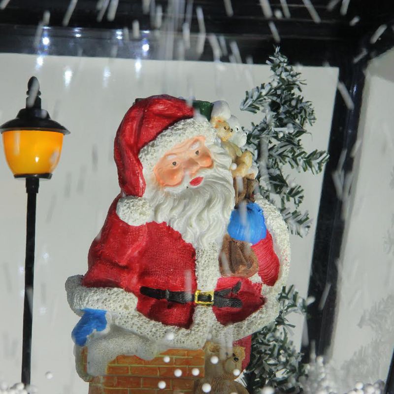 Northlight 74" Lighted Musical Snowing Santa and Snowman Double Christmas Street Lamp, 4 of 5