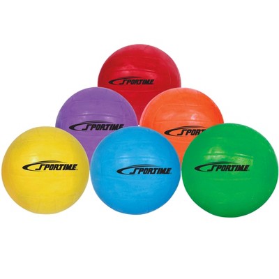 Sportime GradeBall Rubber Volleyballs, Assorted Colors, set of 6