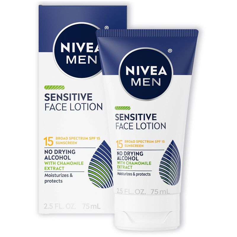 Nivea Men Sensitive Face Lotion with Vitamin E - SPF 15 - 2.5 fl oz, 1 of 8