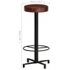 vidaXL Bar Stool Set of 2 Brown, Black Real leather, Powder-coated iron - 3 of 4