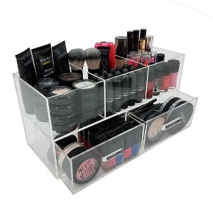 OnDisplay Andrea Deluxe Acrylic Cosmetic/Jewelry Organization Station w/Geode knobs - 1 of 1