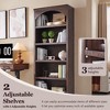 Arched Bookcase with 2 Adjustable Shelves, 76" Tall Bookshelves with Open Display Shelves for Living Room, Book Shelf, Brown - 2 of 4