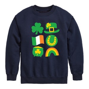 Boys' - Instant Message - St. Patrick's Day Icon Graphic Long Sleeve Fleece Sweatshirt - 1 of 4
