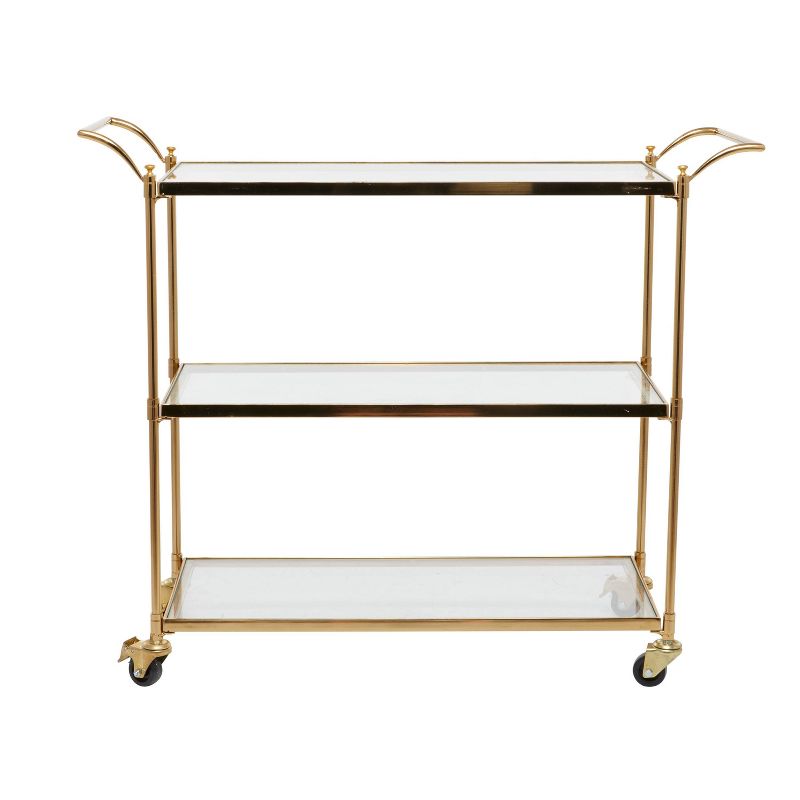Modern 3 Shelf Metal Bar Cart Brass - Olivia &#38; May, 4 of 9