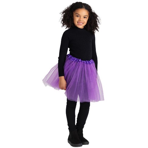 Long Purple Black Tutu Skirt Child discount Girls