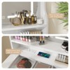 ELECWISH 24" White Makeup Vanity Desk Set with LED Mirror & Stool - Adjustable Lighting, 2 Drawers, USB Charging Station, Clear Desktop - 4 of 4